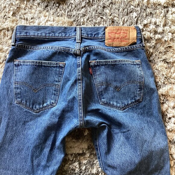 Vintage Levi’s 501xx Dark Wash Blue Cotton Denim Button Fly Jeans Men’s 31x30 - Picture 7 of 8